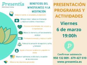 Beneficios de mindfulness y meditación. Presentia-Granada